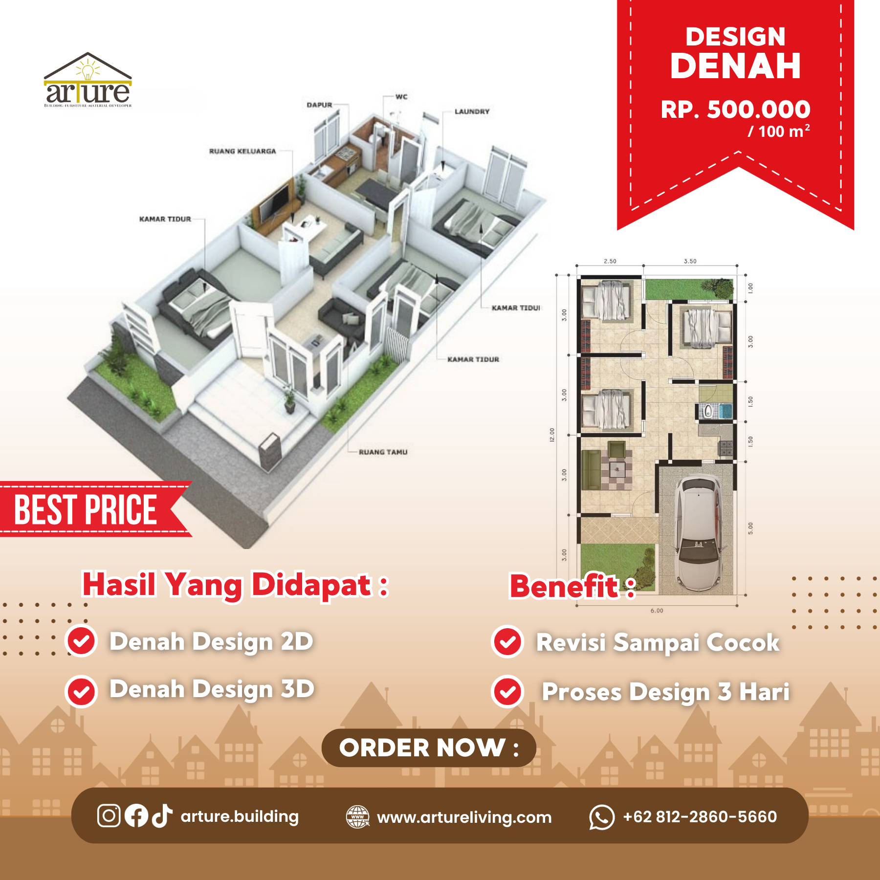 Design Rumah dan Situasi 3D